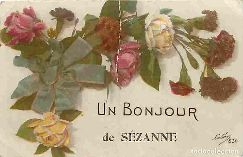 Postales: France - 51 - S&eacute;zanne - Un bonjour de S&eacute;zanne - Voyag&eacute;e en 1918 - Etat pli visible - CPA - Voir Scan