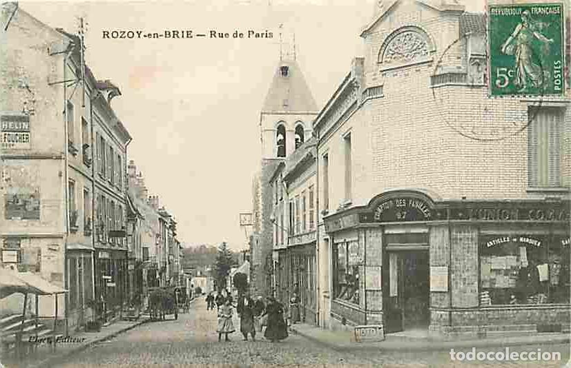 Postales: France - 77 - Rozay en Brie - Rue de Paris - Anim&eacute;e - Oblit&eacute;ration ronde de 1912 - CPA - Voir Scans