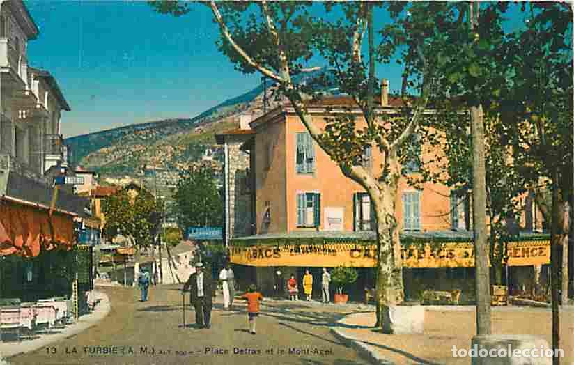 Postales: France - 06 - La Turbie - Place Detras et le Mont Agel - Anim&eacute;e - Coloris&eacute;e - Carte Neuve - CPA - Vo