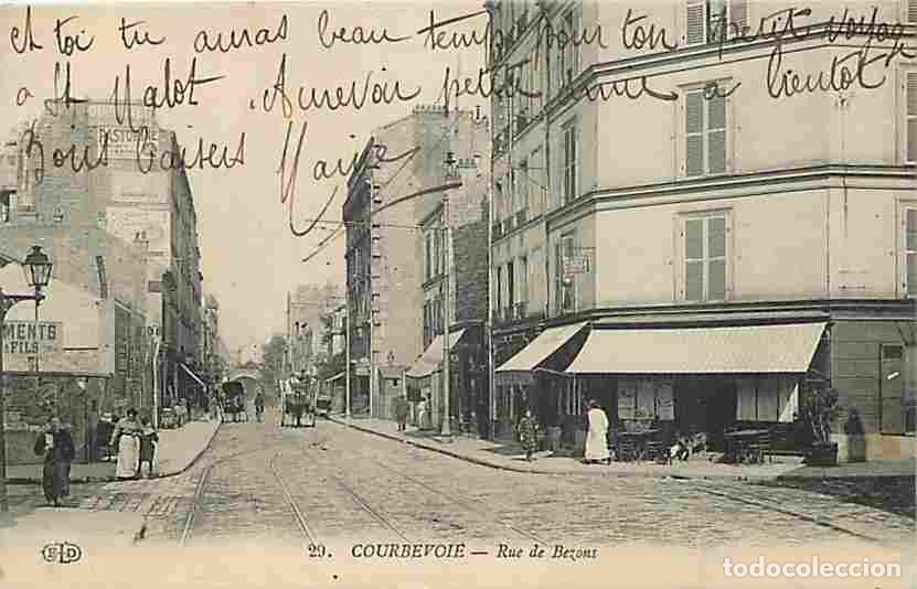 Postcards: France - 92 - Courbevoie - Rue de Bezons - Anim&eacute;e - Correspondance - Oblit&eacute;ration ronde de 1917 - CP