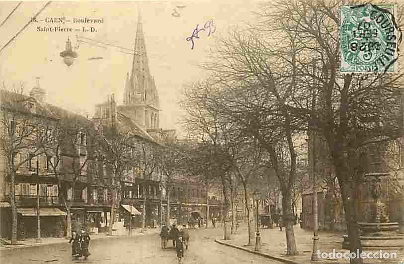 Postais: France - 14 - Caen - Boulevard Saint Pierre - Anim&eacute;e - Oblit&eacute;ration ronde de 1907 - CPA - Voir Scans