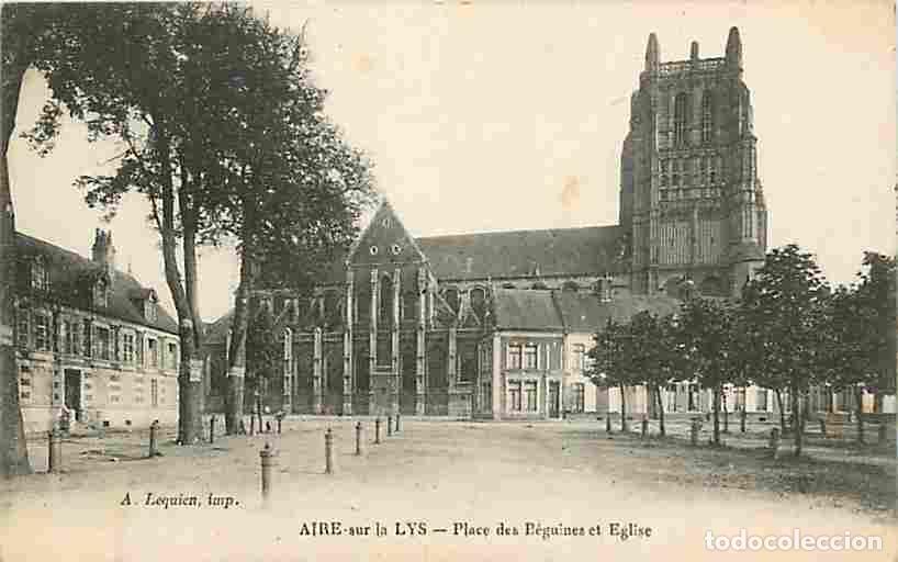 Cartes Postales: France - 62 - Aire sur la Lys - Place des B&eacute;guines et Eglise - CPA - Voir Scans Recto-Verso