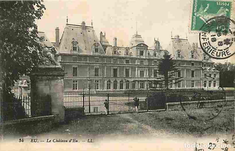 Cartoline: France - 76 - Eu - Le Ch&acirc;teau - Anim&eacute;e - Oblit&eacute;ration ronde de 1916 - CPA - Voir Scans Recto-Verso
