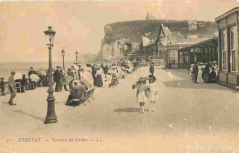 Cartoline: France - 76 - Etretat - Terrasse du Casino - Anim&eacute;e - Voyag&eacute;e en 1907 - CPA - Voir Scans Recto-Verso