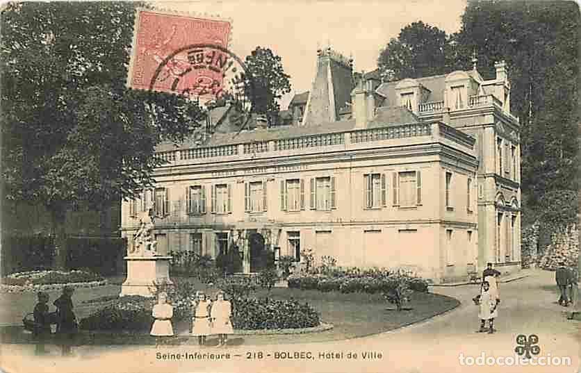 Cartoline: France - 76 - Bolbec - Hotel de Ville - Anim&eacute;e - Correspondance - Oblit&eacute;ration ronde de 1903 - CPA -