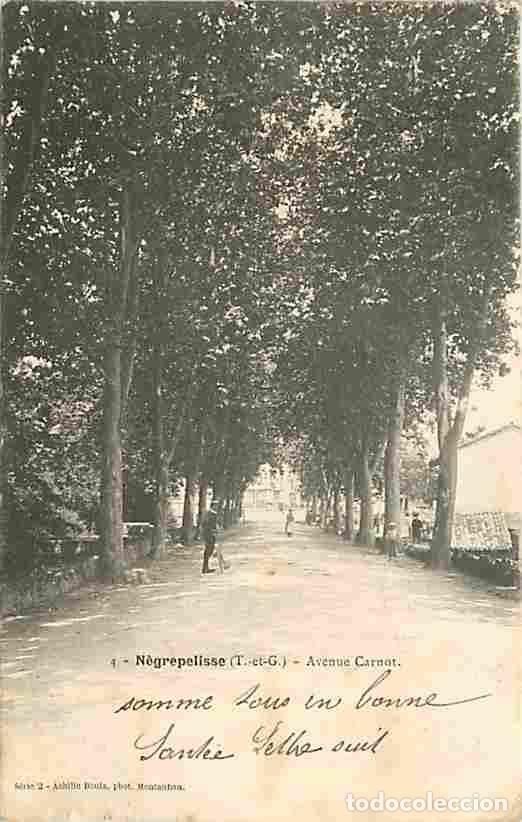 Postcards: France - 82 - N&egrave;grepelisse - Avenue Carnot - Anim&eacute;e - Pr&eacute;curseur - Oblit&eacute;ration ronde de 1904 - CPA