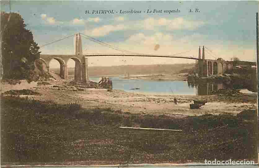 Postcards: France - 22 - Paimpol - Lezardrieux - Le Pont suspendu - Oblit&eacute;ration ronde de 1925 - CPA - Voir Sca