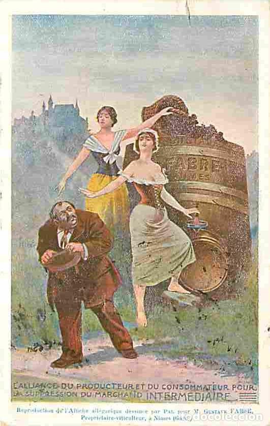 Postais: France - 30 - Gard - Reproduction de l'Affiche all&eacute;gorique dessin&eacute;e par PAL pour M Gustave Fabre , P