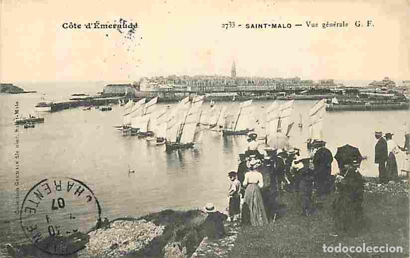 Cartes Postales: France - 35 - Saint Malo - Vue G&eacute;n&eacute;rale - Anim&eacute;e - Correspondance - Oblit&eacute;ration ronde de 1907 - CPA