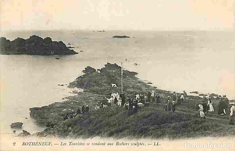 Cartes Postales: France - 35 - Roth&eacute;neuf - Les Touristes se rendant aux Rochers sculpt&eacute;s - Anim&eacute;e - Carte Neuve - CPA