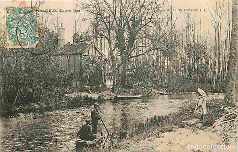 Cartes Postales: France - 41 - Bracieux - Les bords du Beuvron - Anim&eacute;e - Canotage - Pr&eacute;curseur - Oblit&eacute;ration ronde