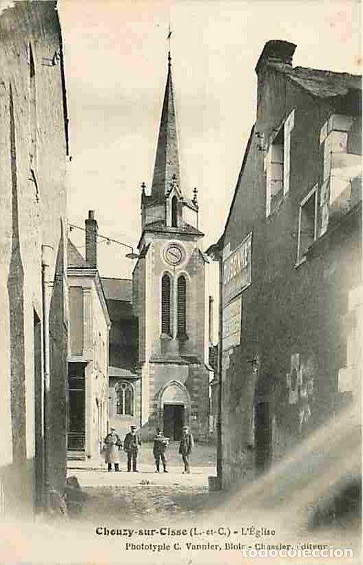 Cartes Postales: France - 41 - Chouzy sur Cisse - L'Eglise - Anim&eacute;e - Etat pli visible - CPA - Voir Scans Recto-Verso