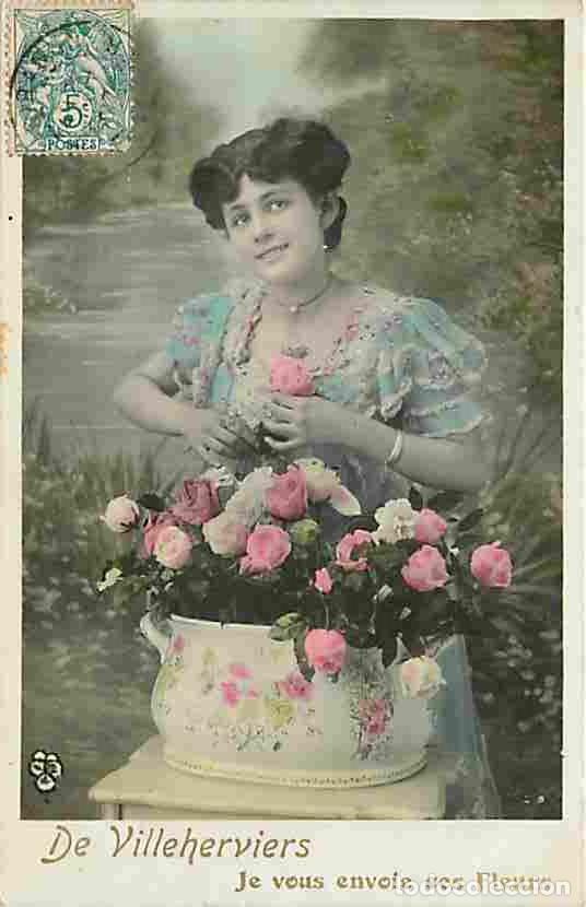 Cartes Postales: France - 41 - Villeherviers - De Villeherviers je vous envois des fleurs - Anim&eacute;e - Oblit&eacute;ration ron