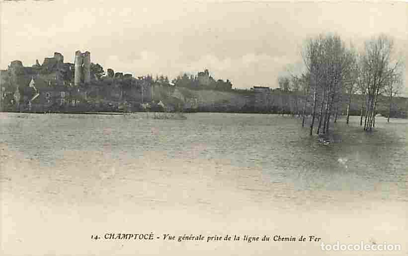 Postcards: France - 49 - Champtoc&eacute; - Vue g&eacute;n&eacute;rale prise de la ligne du Chemin de Fer - Oblit&eacute;ration ronde de 19