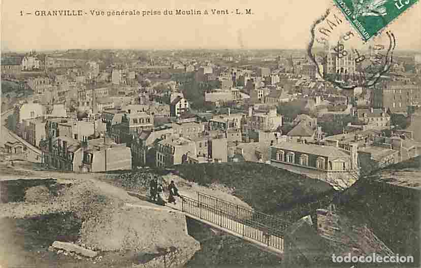 Postkarten: France - 50 - Granville - Vue g&eacute;n&eacute;rale prise du Moulin &agrave; Vent - Anim&eacute;e - Oblit&eacute;ration ronde de 1908