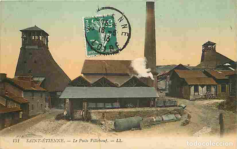Cartes Postales: France - 42 - Saint Etienne - Le Puits Villeboeuf - Coloris&eacute;e - Industrie - Oblit&eacute;ration ronde de 1