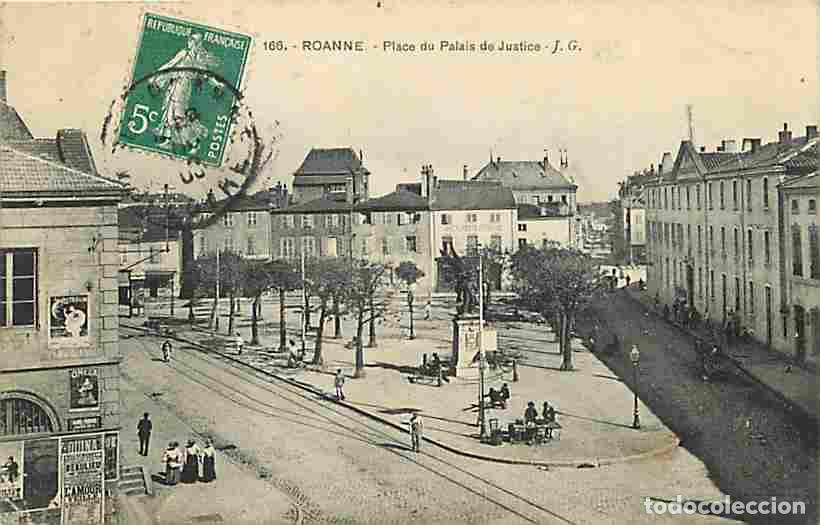 Cartes Postales: France - 42 - Roanne - Place du Palais de Justice - Anim&eacute;e - Oblit&eacute;ration ronde de 1908 - CPA - Voir