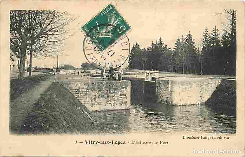 Postais: France - 45 - Vitry aux Loges - L'Ecluse et le Port - Anim&eacute;e - Oblit&eacute;ration ronde de 1910 - CPA - Vo