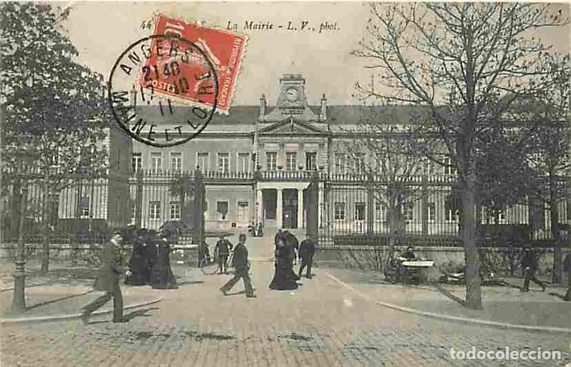 Cartoline: France - 49 - Angers - La Mairie - Anim&eacute;e - Oblit&eacute;ration ronde de 1911 - Correspondance - CPA - Voir