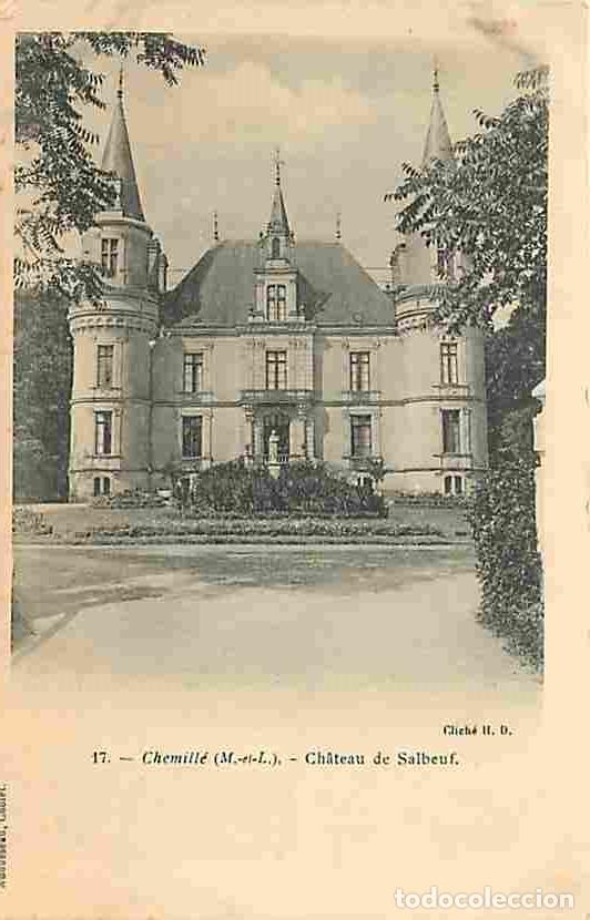 Cartoline: France - 49 - Chemill&eacute; - Ch&acirc;teau de Salbeuf - Pr&eacute;curseur - Oblit&eacute;ration ronde de 1903 - CPA - Voir S