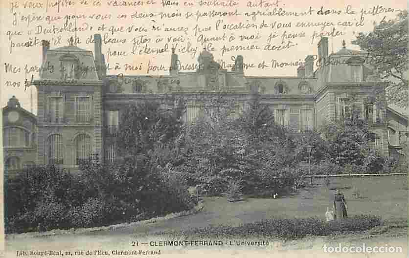 Postales: France - 63 - Clermont-Ferrand - L'Universit&eacute; - Anim&eacute;e - Correspondance - Oblit&eacute;ration ronde de 1908