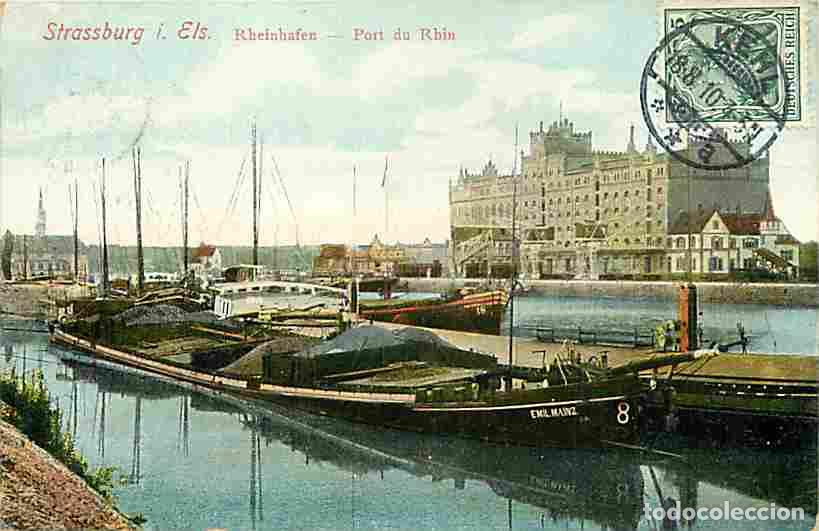 Postales: France - 67 - Strasbourg - Strassburg - Rheinhafen - Port du Rhin - Coloris&eacute;e - Oblit&eacute;ration ronde d