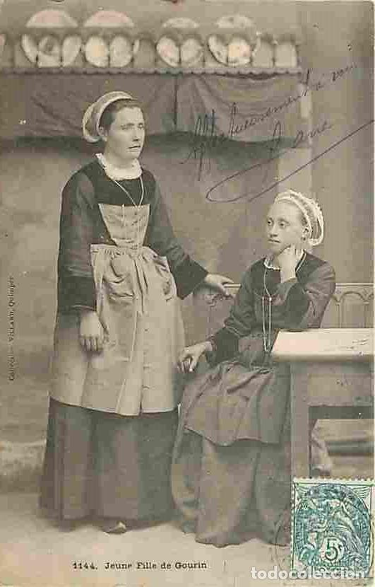 Postales: France - 56 - Gourin - Jeune Fille de Gourin - Anim&eacute;e - Pr&eacute;curseur - Karten Bost - Folklore - Oblit&eacute;