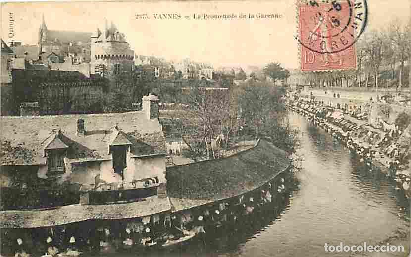 Postales: France - 56 - Vannes - La Promenade de la Garenne - Anim&eacute;e - Lavoir - Oblit&eacute;ration ronde de 1906 - C