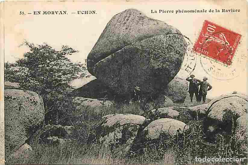 Postales: France - 71 - Uchon - La Pierre ph&eacute;nom&eacute;nale de la Ravi&egrave;re - Anim&eacute;e - Correspondance - Oblit&eacute;ration r
