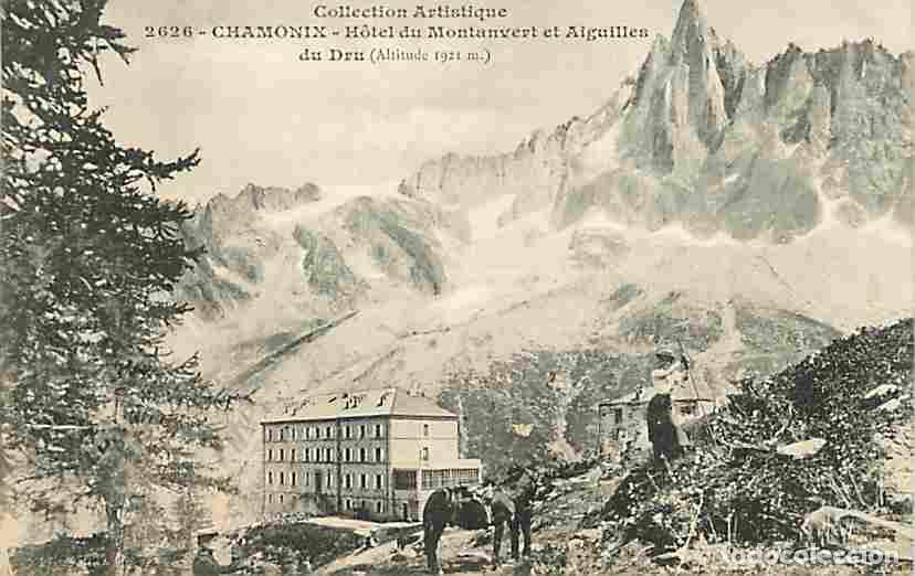 Cartes Postales: France - 74 - Chamonix - Hotel du Montanvert et Aiguilles du Dru - Anim&eacute;e - Anes - Oblit&eacute;ration rond