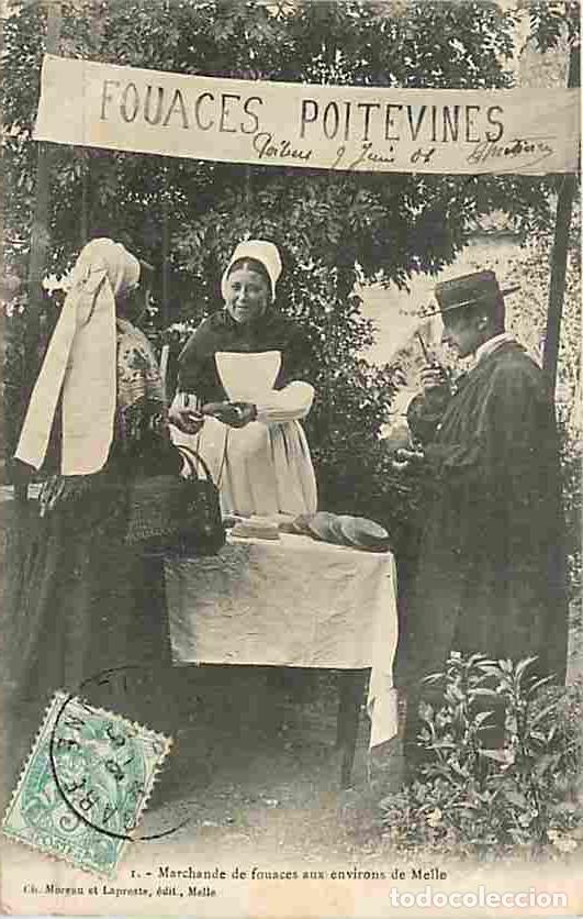 Postales: France - 79 - Melle - Marchande de fouaces poitevines aux environs de Melle - Anim&eacute;e - Folklore - Ob