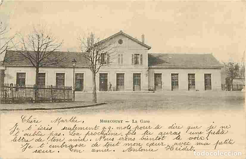 Cartoline: France - 88 - Mirecourt - La Gare - Anim&eacute;e - Pr&eacute;curseur - Oblit&eacute;ration ronde de 1903 - Etat pli visi