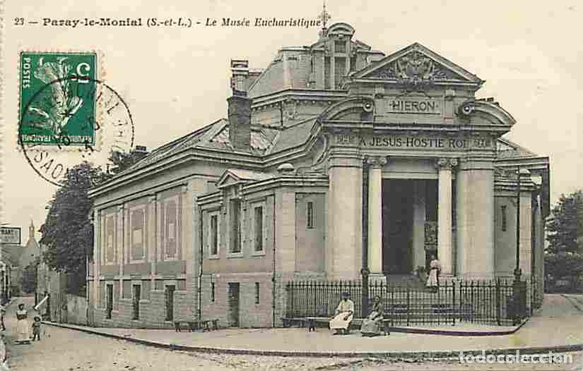 Cartoline: France - 71 - Paray le Monial - Le Mus&eacute;e Eucharistique - Anim&eacute;e - Oblit&eacute;ration ronde de 1913 - CPA -