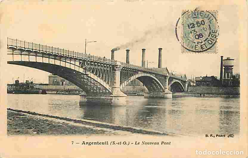 Cartoline: France - 95 - Argenteuil - Le nouveau Pont - Oblit&eacute;ration ronde de 1906 - CPA - Voir Scans Recto-Ver