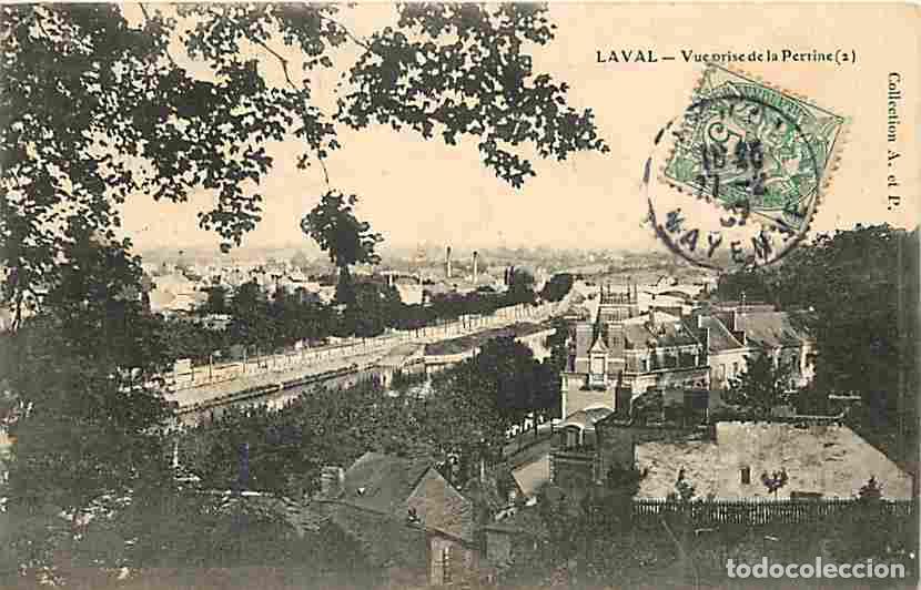 Cartoline: France - 53 - Laval - Vue prise de la Perrine - Oblit&eacute;ration ronde de 1907 - Etat l&eacute;ger pli visible