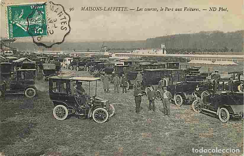Postais: France - 78 - Maisons Lafitte - Les courses - Le parc aux voitures - Anim&eacute;e - Automobiles - Oblit&eacute;ra