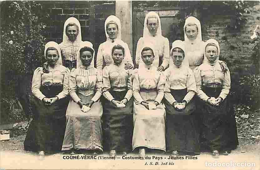Postais: France - 86 - Couh&eacute;-V&eacute;rac - Costumes du Jeunes Filles - Anim&eacute;e - Folklore - Correspondance - Voyag&eacute;e