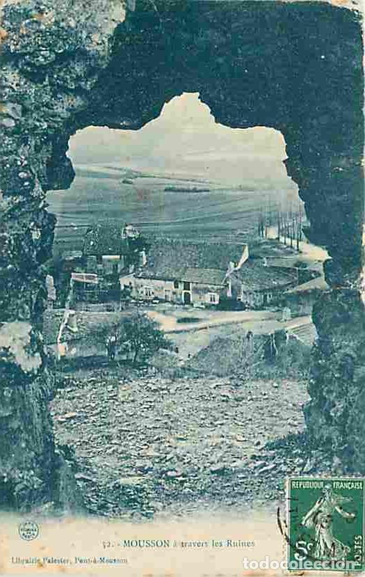 Postais: France - 54 - Mousson - A travers les ruines - Oblit&eacute;ration ronde de 1908 - Etatcoupsi visible - CPA