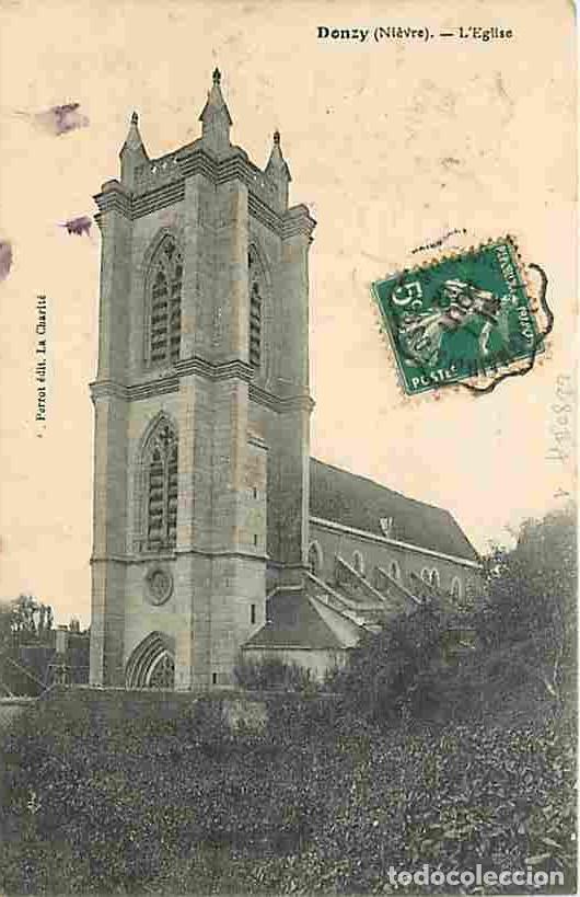 Postais: France - 58 - Donzy - L'Eglise - Oblit&eacute;ration ronde de 1912 - CPA - Voir Scans Recto-Verso