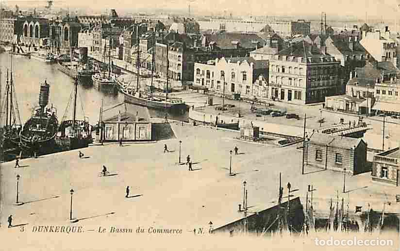 Postais: France - 59 - Dunkerque - Le Bassin du Commerce - Bateaux - Correspondance - Oblit&eacute;ration ronde de 1