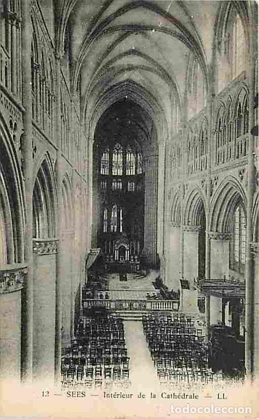 Postais: France - 61 - S&eacute;es - Int&eacute;rieur de la Cath&eacute;drale - Correspondance - Oblit&eacute;ration ronde de 1922 - CPA