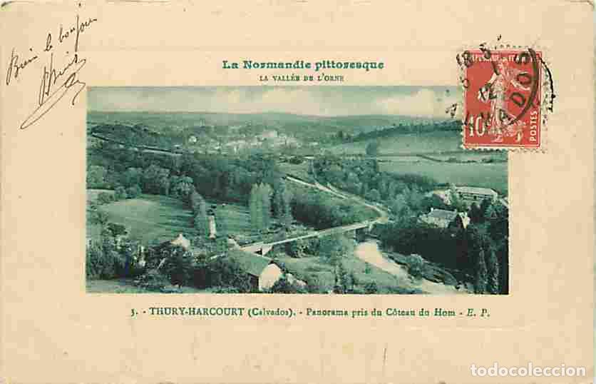 Postais: France - 14 - Thury-Harcourt - Panorama pris du Coteau du Hom - La Vall&eacute;e de l'Orne - Oblit&eacute;ration r