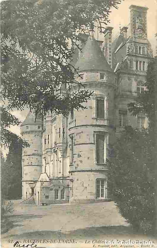Cartoline: France - 61 - Bagnoles de l'Orne - Ch&acirc;teau de la Roche-Bagnoles - Oblit&eacute;ration ronde de 1904 - CPA -