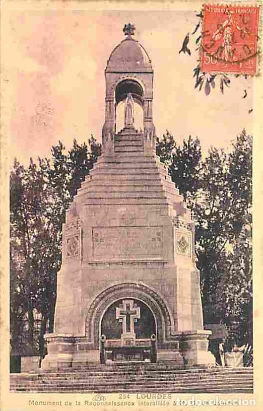 Postkarten: France - 65 - Lourdes - Monument de la Reconnaissance int&eacute;ralli&eacute;e &agrave; Notre Dame de Lourdes - Correspo