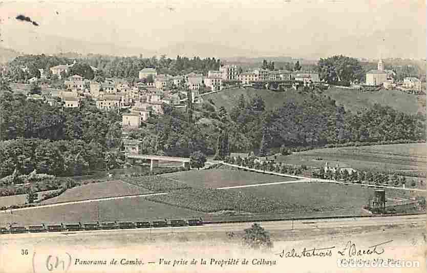 Postkarten: France - 64 - Cambo les Bains - Vue G&eacute;n&eacute;rale - Vue prise de la Propri&eacute;t&eacute; de Celhaya - Oblit&eacute;ration r