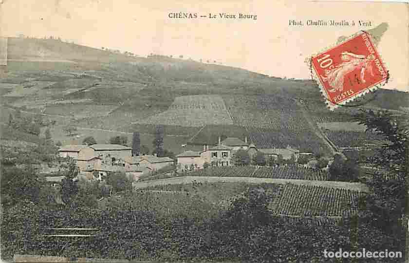 Postkarten: France - 69 - Ch&eacute;nas - Le Vieux Bourg - Correspondance - Oblit&eacute;ration ronde de 1914 - CPA - Voir Sca