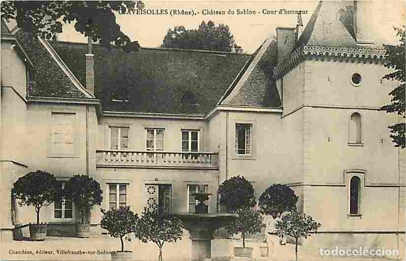 Postkarten: France - 69 - Claveisolles - Ch&acirc;teau du Sablon - Cour d'honneur - Oblit&eacute;ration ronde de 1954 - CPA -