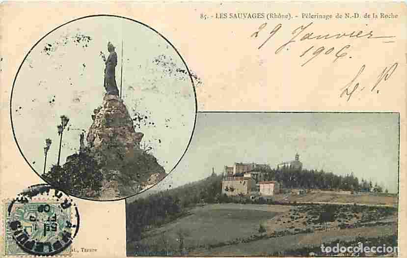 Postkarten: France - 69 - Les Sauvages - P&egrave;lerinage de Notre Dame de la Roche - Multivues - Coloris&eacute;e - Oblit&eacute;ra