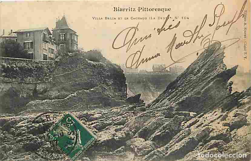 Cartes Postales: France - 64 - Biarritz - Villa Belza et le Cachaou - Oblit&eacute;ration ronde de 1907 - CPA - Voir Scans R