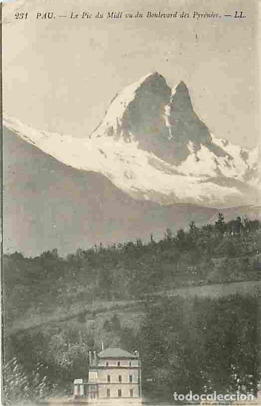 Cartoline: France - 64 - Pau - Le Pic du Midi vu du Boulevard des Pyr&eacute;n&eacute;es - Oblit&eacute;ration ronde de 1915 - Etat